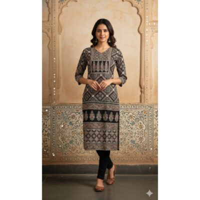 Iraaya- Handcrafted Brush Print Kurti