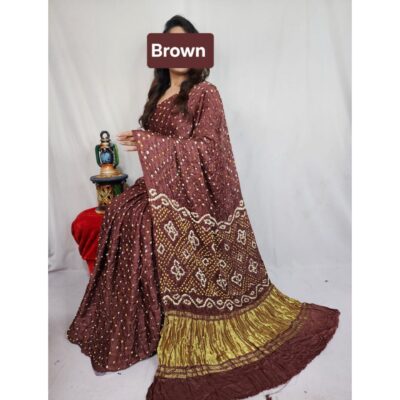 Kashvi- Modal Silk Bandhej Dani Saree