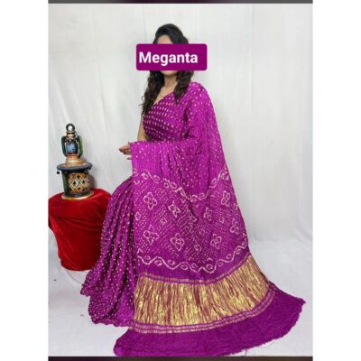 Kashvi- Modal Silk Bandhej Dani Saree