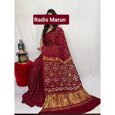 Kashvi- Modal Silk Bandhej Dani Saree