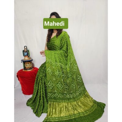 Kashvi- Modal Silk Bandhej Dani Saree