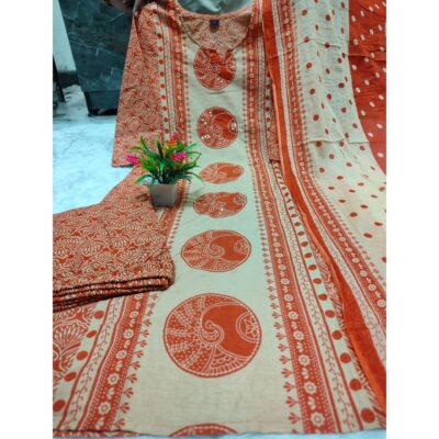 Kavya- Ajrakh Mirror Work Suit Set