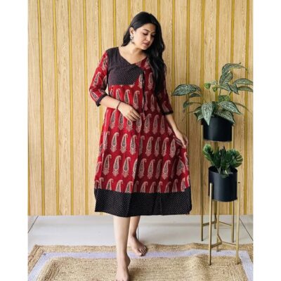 Aakriti- Ajrakh Print A-line One Piece