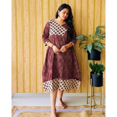 Aakriti- Ajrakh Print A-line One Piece