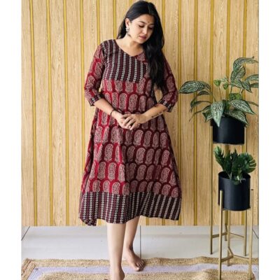 Aakriti- Ajrakh Print A-line One Piece