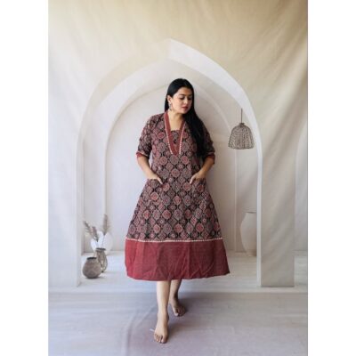Aabha- Handcrafted Ajrakh One Piece