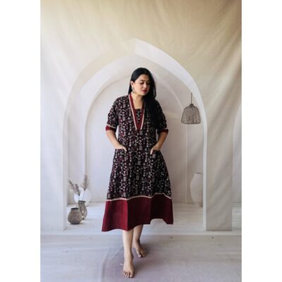 Aabha- Handcrafted Ajrakh One Piece