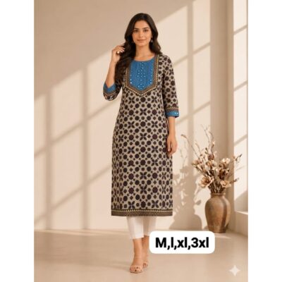 Meera- Mirror Work Cotton Kurti