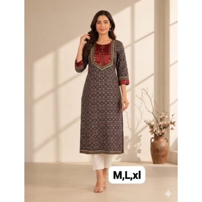 Meera- Mirror Work Cotton Kurti