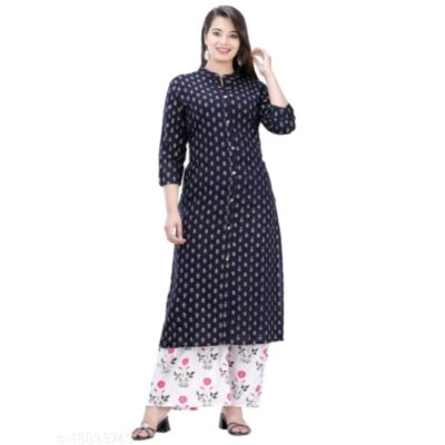 Ruhi- Rayon Printed Kurta Palazzo Set
