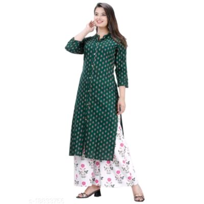 Ruhi- Rayon Printed Kurta Palazzo Set