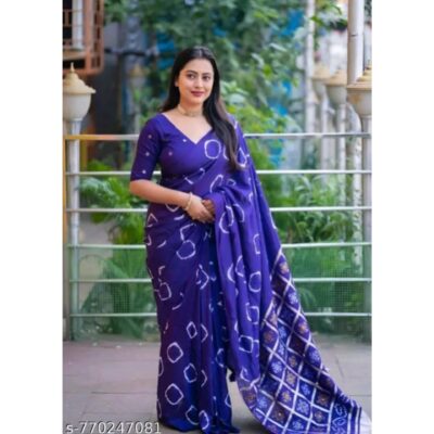Kaashni- Jaipuri Print Mulmul Saree