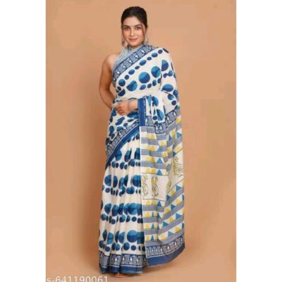 Kaashni- Jaipuri Print Mulmul Saree