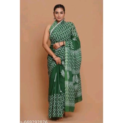 Kaashni- Jaipuri Print Mulmul Saree