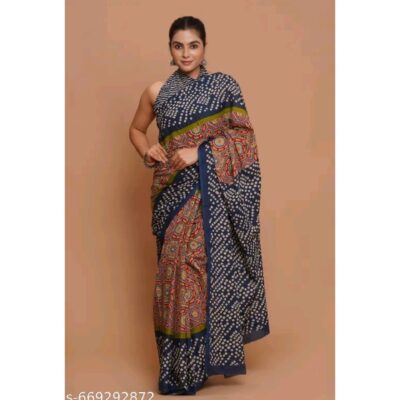 Kaashni- Jaipuri Print Mulmul Saree