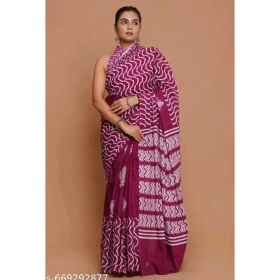 Kaashni- Jaipuri Print Mulmul Saree