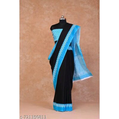 Kaashni- Ethnic Print Mulmul Saree