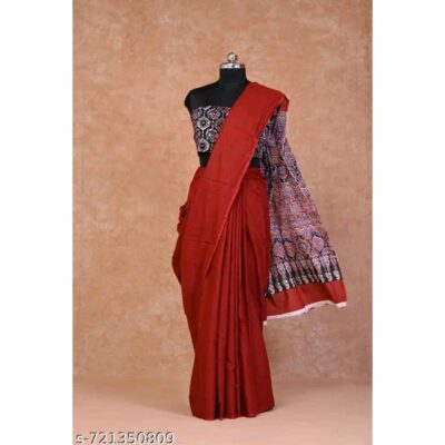 Kaashni- Ethnic Print Mulmul Saree