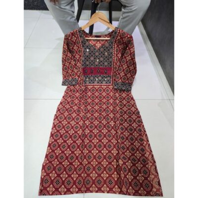 Aira- Ajrakh Mirror Work Kurti