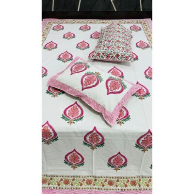 SoftNest- Handblock Printed Queen Size Bedsheet