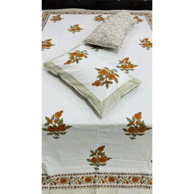 SoftNest- Handblock Printed Queen Size Bedsheet