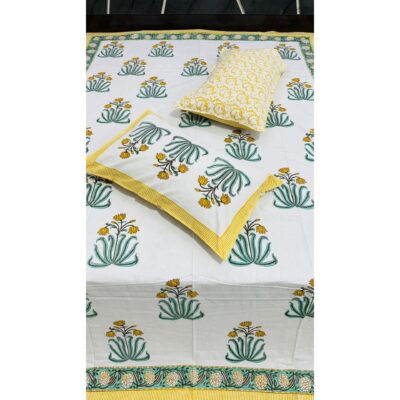 SoftNest- Handblock Printed Queen Size Bedsheet