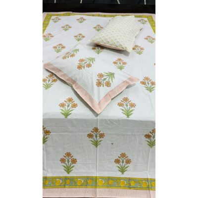 SoftNest- Handblock Printed Queen Size Bedsheet