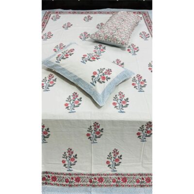 SoftNest- Handblock Printed Queen Size Bedsheet
