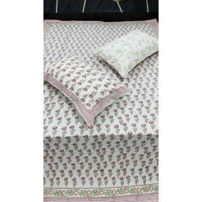 SoftNest- Handblock Printed Queen Size Bedsheet