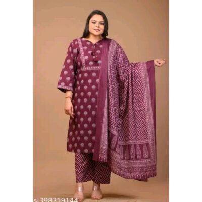 Reya- Plus size Ethnic Cotton Suit Set