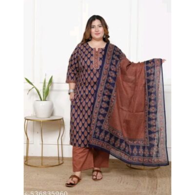 Reya- Plus size Ethnic Cotton Suit Set