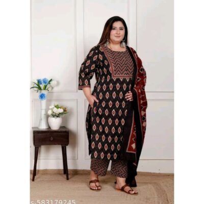 Reya- Plus size Ethnic Cotton Suit Set