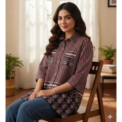Kaavi- Ajrakh Print Cotton Top