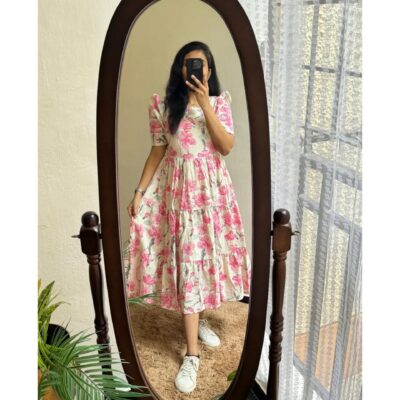 Rumi- Puff Sleeve Printed One Piece