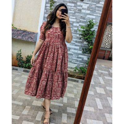 Rumi- Puff Sleeve Printed One Piece