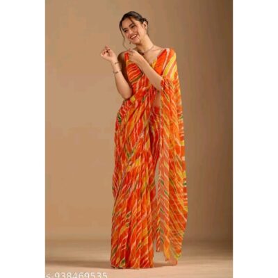 Rivaaz- Leheriya Bandhani Chiffon Saree