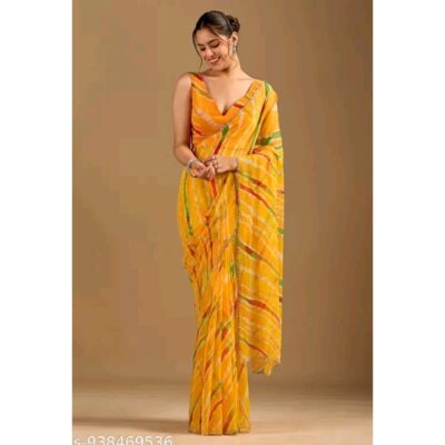Rivaaz- Leheriya Bandhani Chiffon Saree