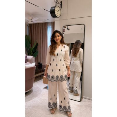 Inyra- Cutwork Cotton Co-ord Set