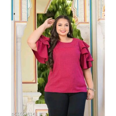 Fabloom- Layered Sleeves Printed Top