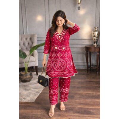 Meher- Embellished Chinon Co-ord Set