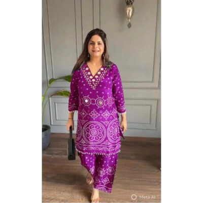 Meher- Embellished Chinon Co-ord Set