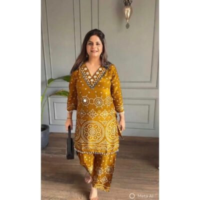 Meher- Embellished Chinon Co-ord Set