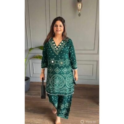 Meher- Embellished Chinon Co-ord Set