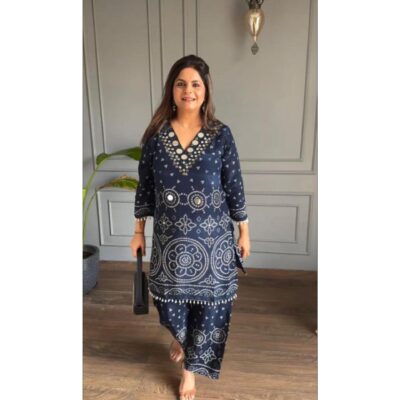 Meher- Embellished Chinon Co-ord Set