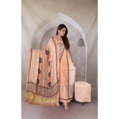 Chhaap- Ajrakh Modal Silk Suit Set