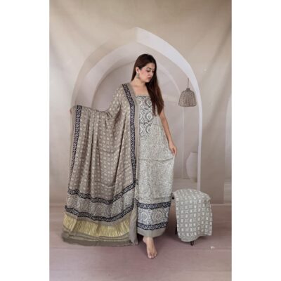 Chhaap- Ajrakh Modal Silk Suit Set
