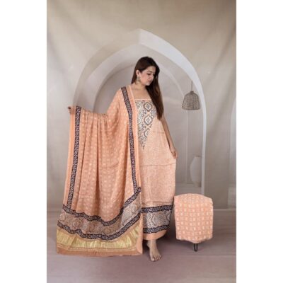 Chhaap- Ajrakh Modal Silk Suit Set