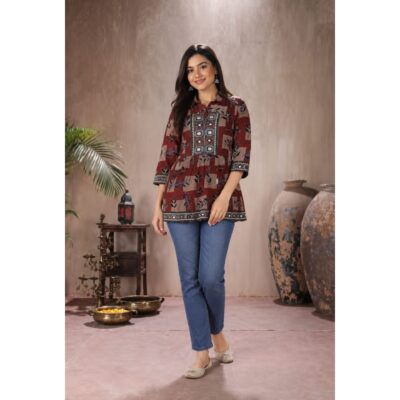 Raga- Ethnic Mirror Work Short Kurti