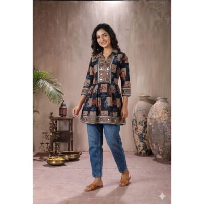 Raga- Ethnic Mirror Work Short Kurti