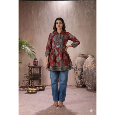 Raga- Ethnic Mirror Work Short Kurti